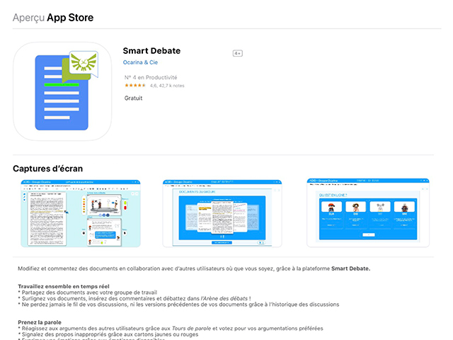 Présentation de l'application Smart Debate